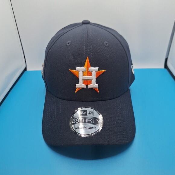 New Era Houston Astros 39THIRTY 2024 Postseason Navy Hat Cap Size M/L MLB - Picture 1 of 7
